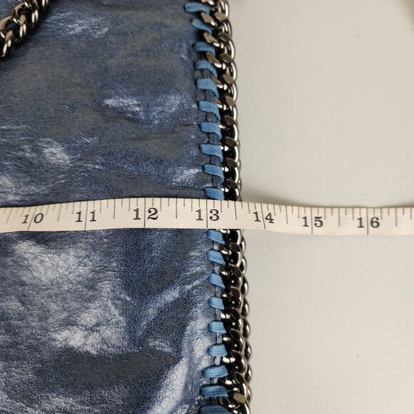 Stella McCartney Shoulder Bag Womens Blue Falabella Metallic Shaggy Deer Chain - Picture 5 of 12